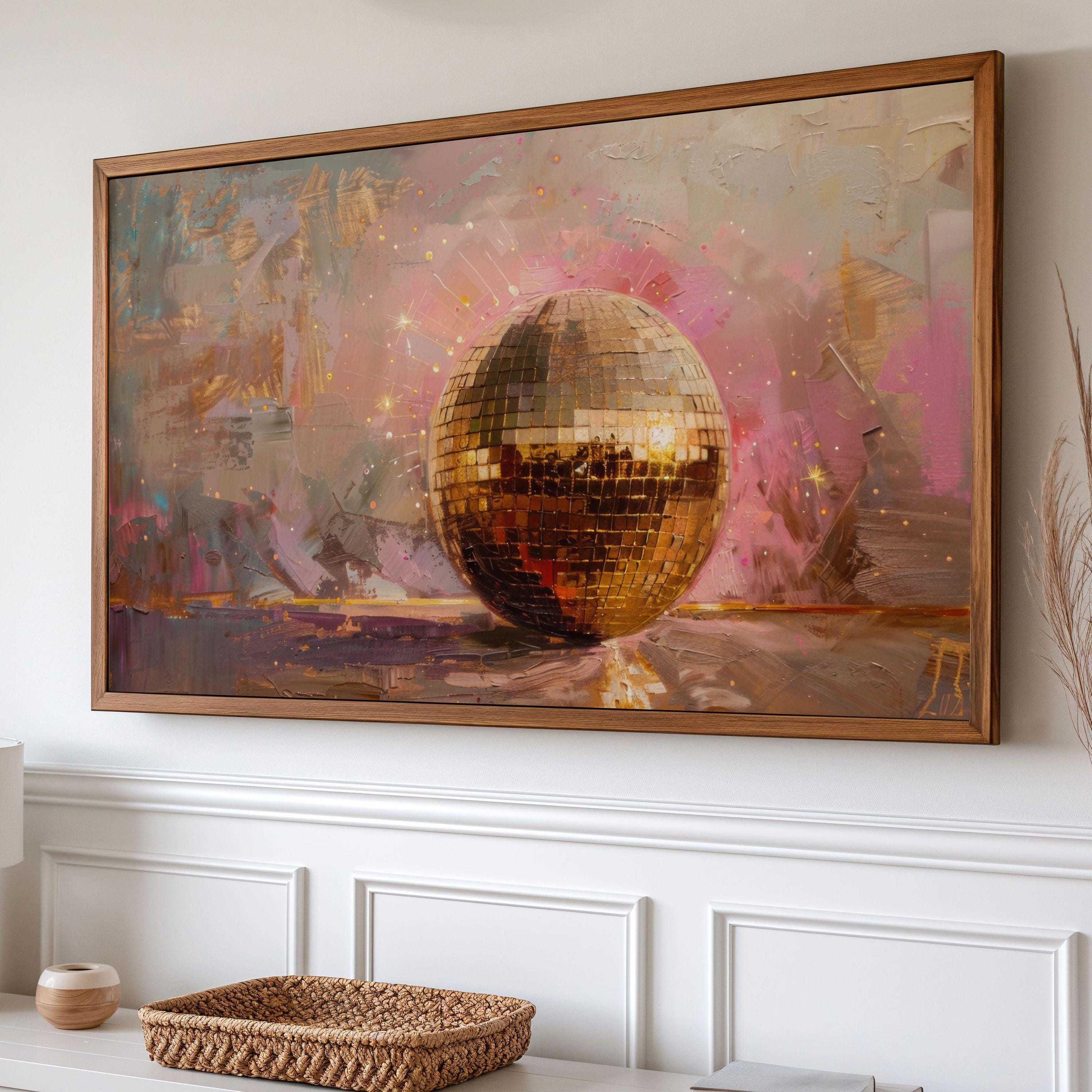 Disco Sticker Frame Vintage Disco Balls Frame TV Art - Happy New Year Decor - Digital ...
