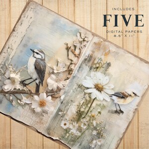Vintage Bird Watercolor Junk Journal Kit, Digital Collage, Printable ...