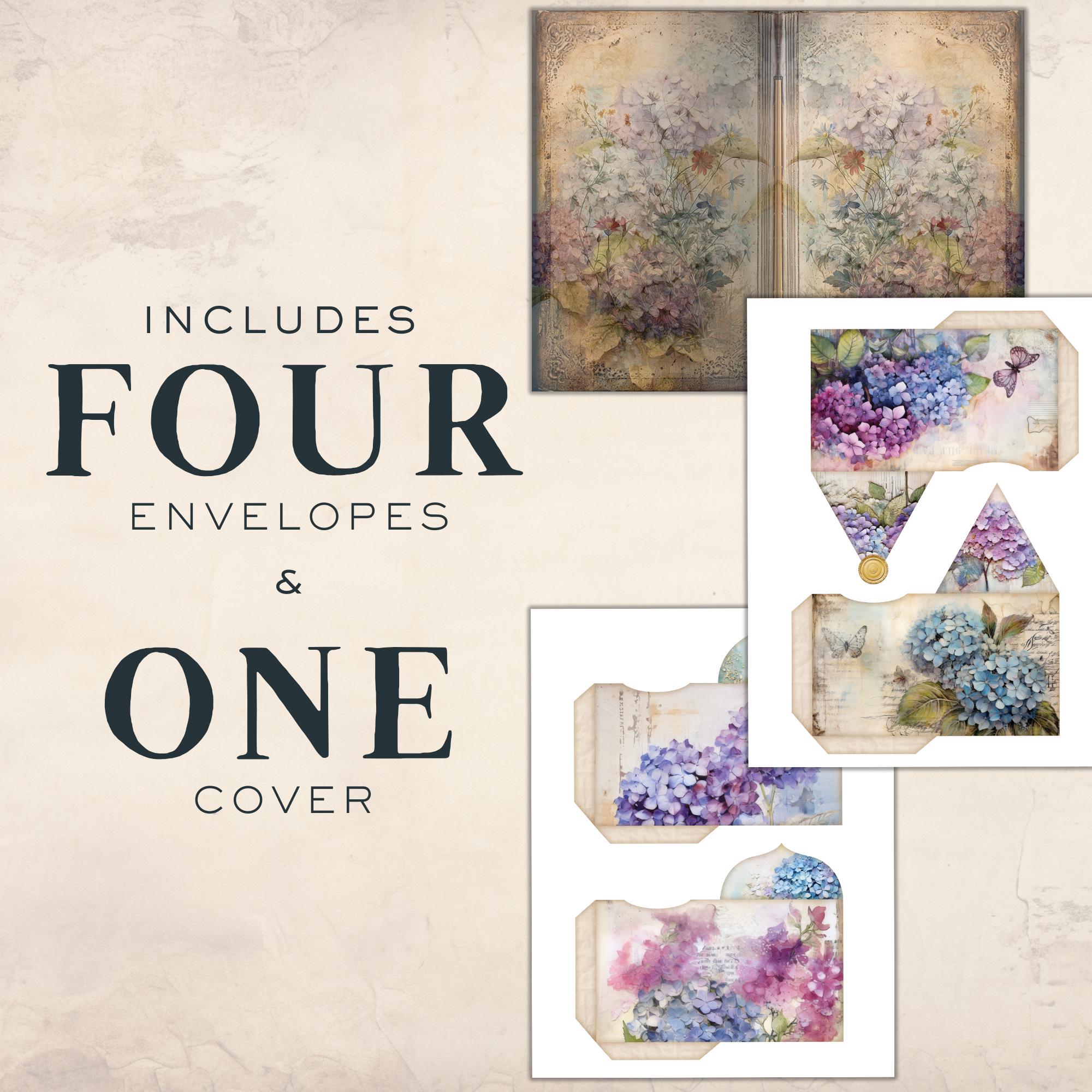 Hydrangea Junk Journal Kit, Printable Digital Garden Floral Ephemera ...