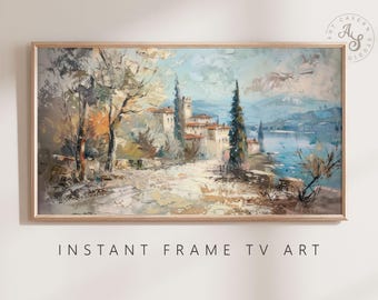 Vintage Tuscany Frame TV Art - Italian Landscape Digital Download - Farmhouse Decor