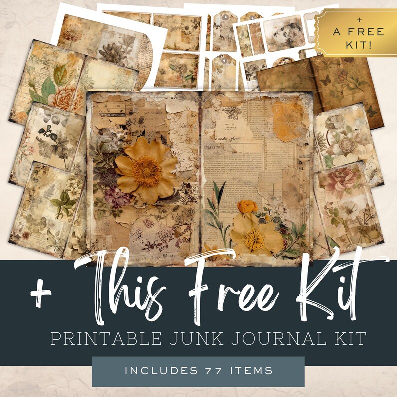 Camping Junk Journal Kit, Printable Digital Camper Trip Ephemera Folio ...