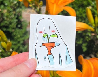 Cute Plant Ghost Aesthetic Vinyl Sticker