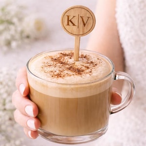 Initials Stir Sticks, Personalized Wooden Drink Stirrers for Weddings