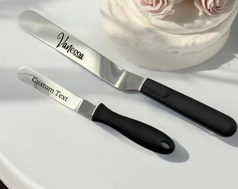Espátula de glacê personalizada: ferramenta de decoração de bolos de aço inoxidável com gravação personalizada