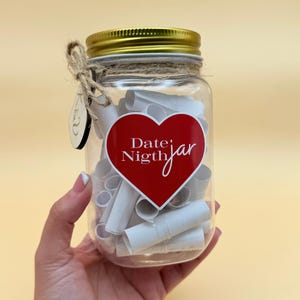 Personalized Date Night Ideas Jar for Couples - Perfect Bridal Shower, Anniversary, or Wedding Gift for Newlyweds, Custom Jar for Couples