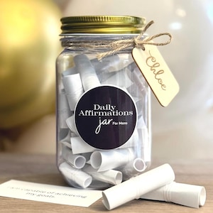 Frasco de afirmaciones positivas para hombres, citas motivacionales para la confianza y el crecimiento, regalo personalizado para él, afirmaciones para la inspiración diaria