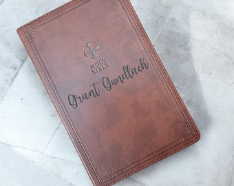 Engraved Bible Gift: Personalized Leather NRSV Holy for Baptism, Custom Name Option Available