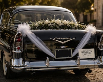Custom Just Married Car Magnet, Personalized Wedding Announcement Sign