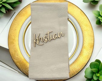 Cartões de lugar de madeira personalizados: compensado cortado a laser