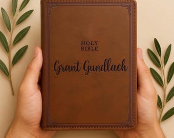 Gepersonaliseerde Bijbel, op maat gemaakte NIV lederen editie met naamgravure