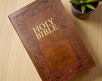 Personalized KJV Bible • Engraved Name, Christian Gift