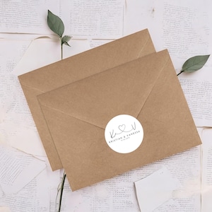Personalized Wedding Favor Stickers: Elegant Names & Date Seals