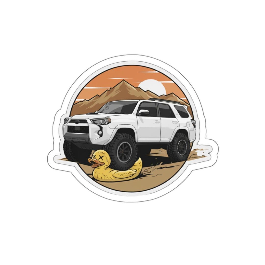 White 4runner Crushing Rubber Duck Anti Jeep Decal - Etsy