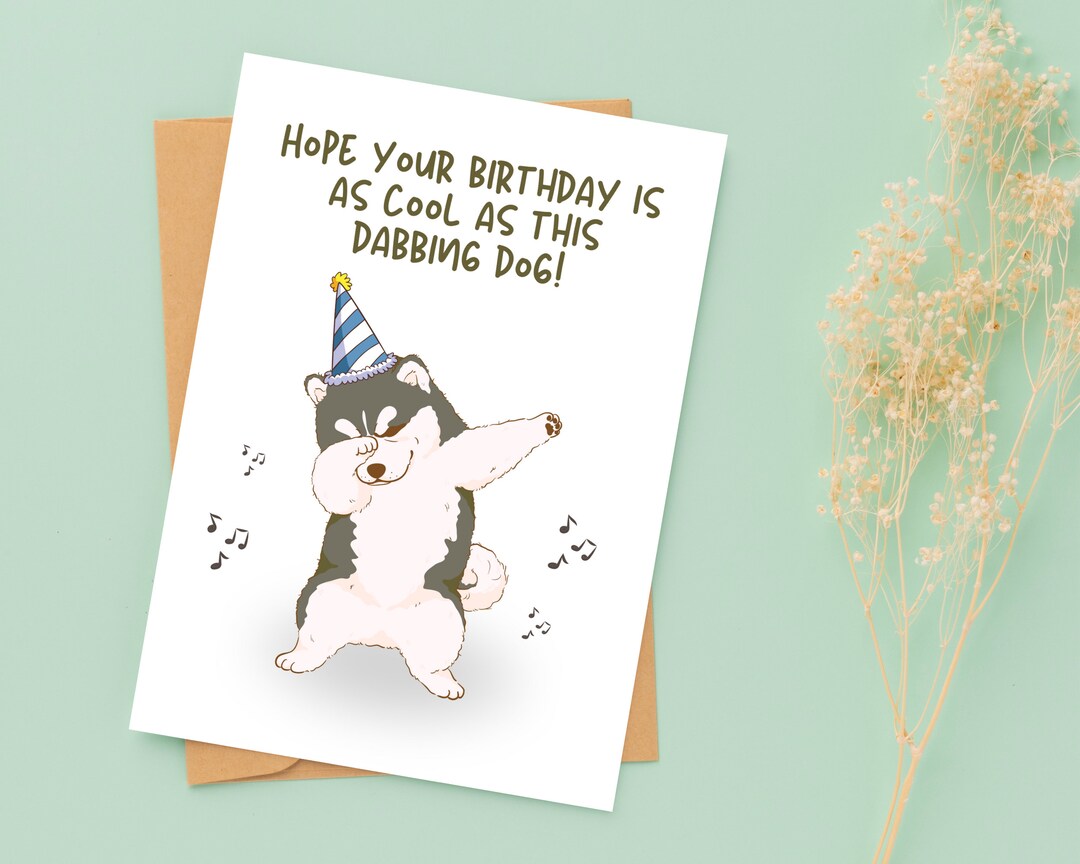 PRINTABLE Birthday Card for Dog Lovers, Digital Download, Happy ...
