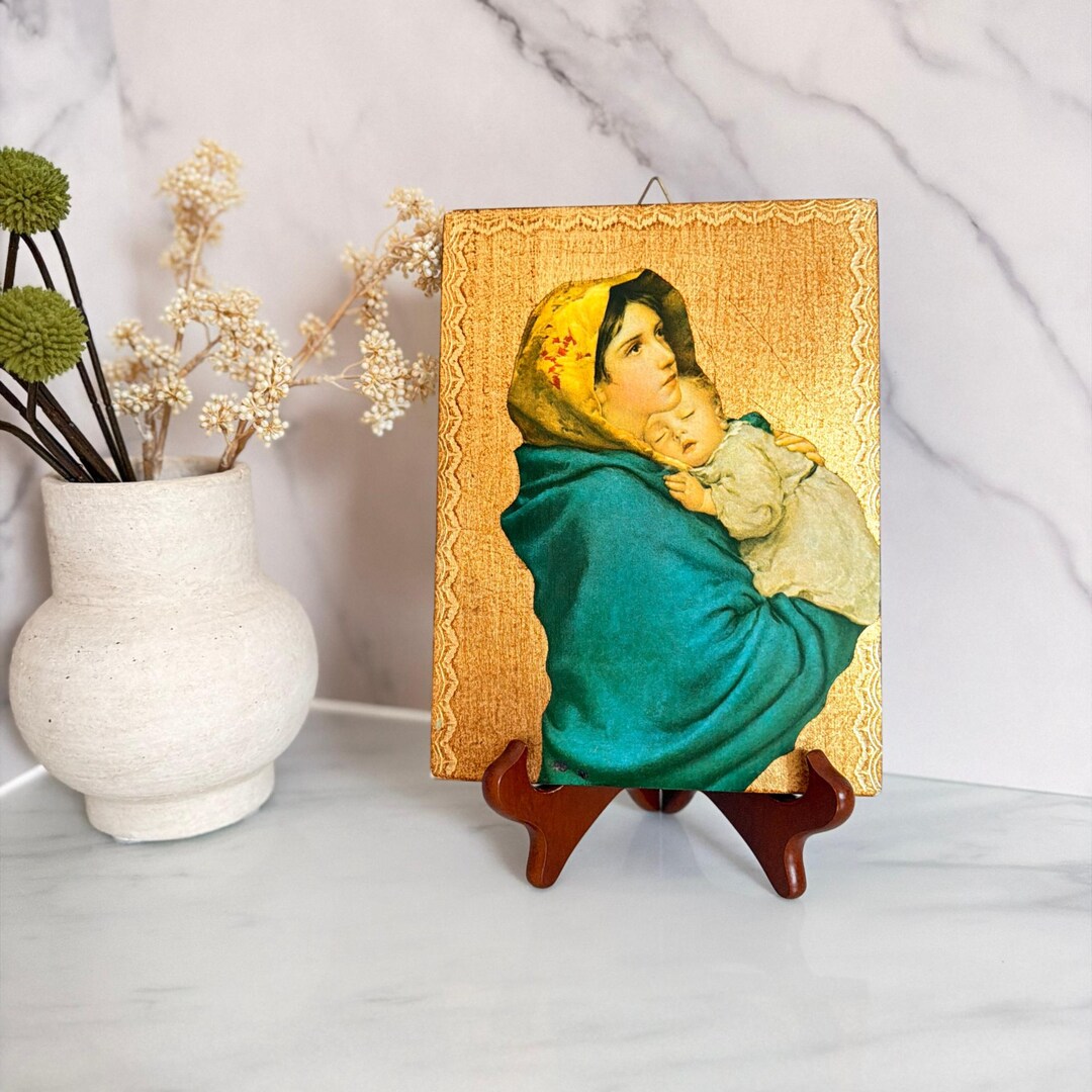Florentine Style Madonna & Child Wood Plaque | Italian Religious Art ...