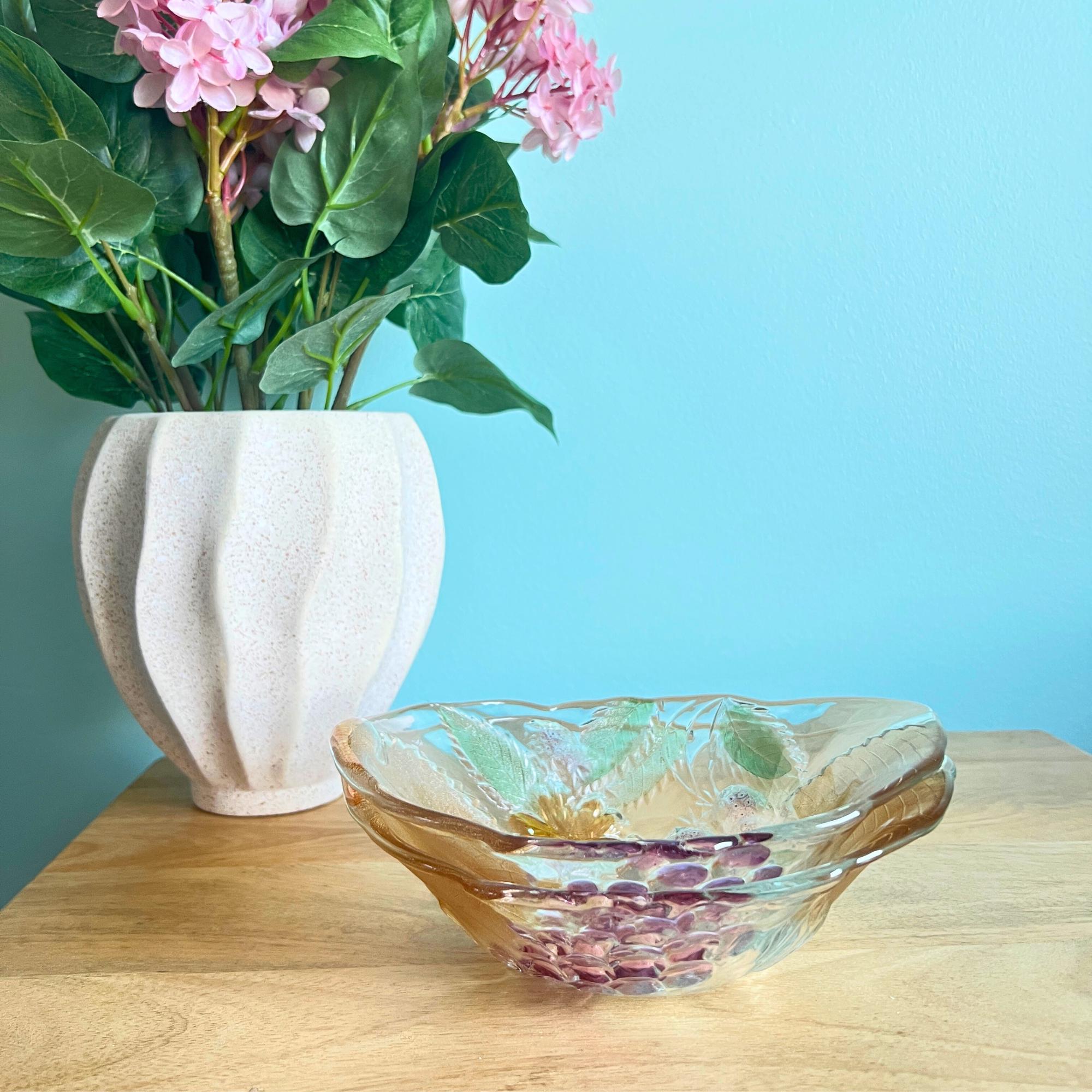 Vintage Set of Two Chablis Crystal Aprox 7 3/4 Serving Bowl Fruit Candy Dessert Dish, Vintage Plates, Gifts for Vintage Lovers