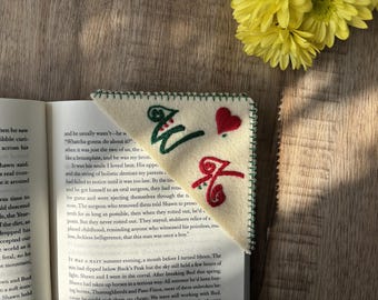 Personalized Hand Embroidered Corner Bookmark Felt Triangle Page ...