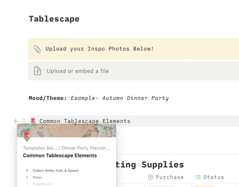 Notion Dinner Party Planner - Etsy