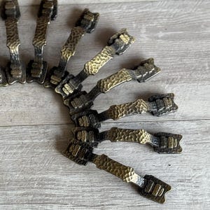 Vintage 5 Inch Hammered Bronze Cabinet Handles 1970s Rustic Style