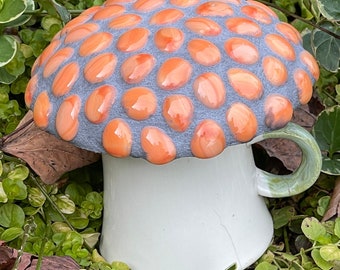 Mosaic Mushroom - Garden Decor - Fairy House - Broken China Mosaic "Mugshroom"