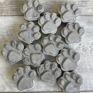 Cement Pet Paws 2 inch Mini Cookie Size Concrete Light Gray image 7