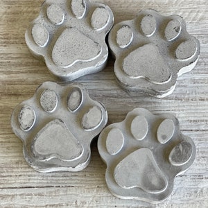 Cement Pet Paws 2 inch Mini Cookie Size Concrete Light Gray set of 4