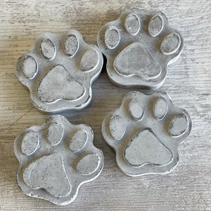 Cement Pet Paws 2 inch Mini Cookie Size Concrete Light Gray image 1