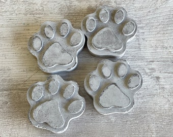 Cement Pet Paws - 2 inch Mini Cookie Size Concrete - Light Gray