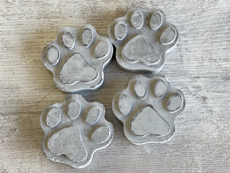 Cement Pet Paws 2 inch Mini Cookie Size Concrete Light Gray image 1