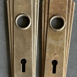 Antique Art Deco Door Key Plates - Choice Shape - Tudor or Farmhouse Style