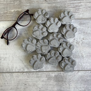 Cement Pet Paws 2 inch Mini Cookie Size Concrete Light Gray image 2