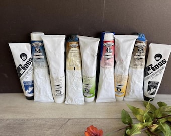 Vintage Oil Paint Tube Lot: Winton & Bob Ross, Assorted Colors