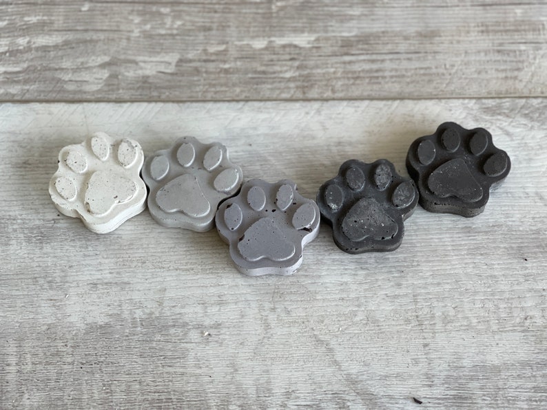 Cement Pet Paws 2 inch Mini Cookie Size Concrete Light Gray image 8