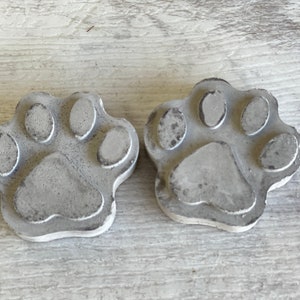 Cement Pet Paws 2 inch Mini Cookie Size Concrete Light Gray set of 2