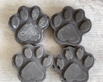 Cement Pet Paws - 2 inch Mini Cookie Size Concrete - Charcoal Black