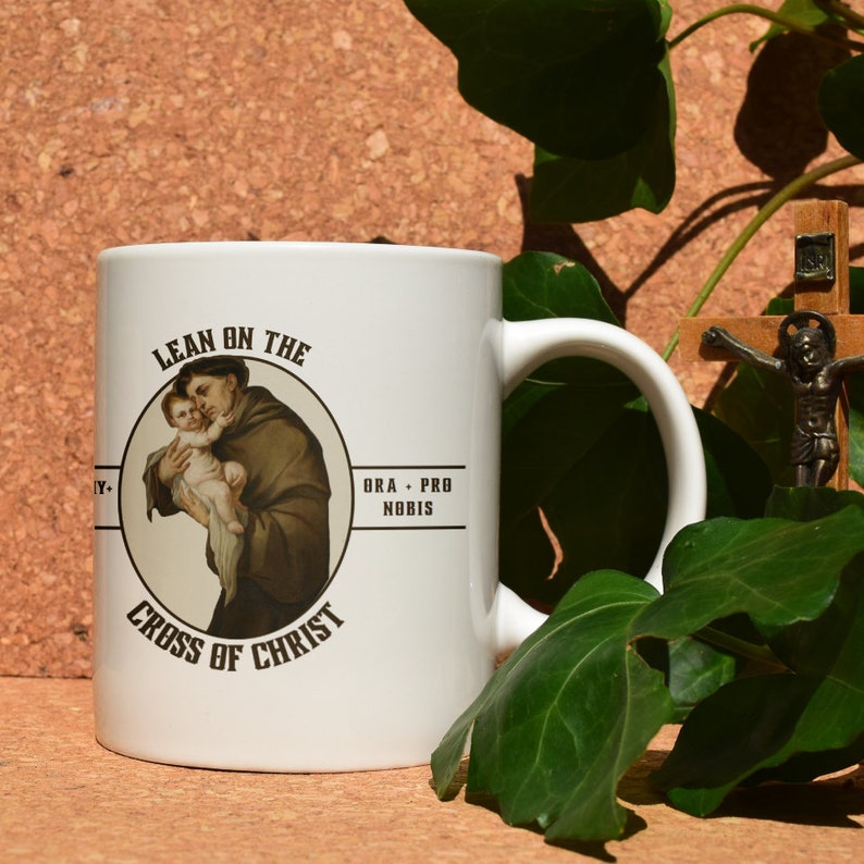 St. Anthony, Patron of Lost Things, Sailors, Fishermen, Emblem Mug 11oz Fine Art Ceramic Coffee