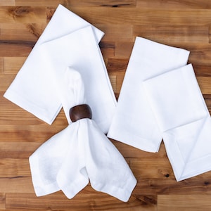 Tovaglioli di stoffa Tovaglioli di lino 20 x 20 – (bianco) Tovaglioli di lino eleganti e durevoli al 100% – Lino lavabile in lavatrice, traspirante