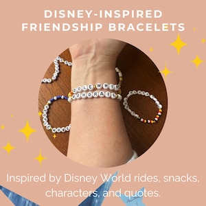 Disney-Inspired Friendship Bracelets - Set of 10 | Park Vibes, Ride Puns, Magical Gifts, Ideal for Trips | FREE SHIPPING
