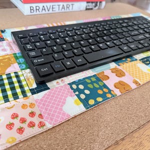 Quilted Desk Pad / Keyboard Mat – Handmade Patchwork (Abolish ICE Backing)