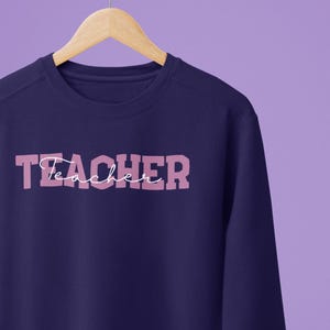 Teacher comfort colors back to school gift education long sleeve Unisex Crewneck Sweatshirt