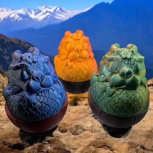 3D-Printed Dragon Egg | Sleeping Dragon Egg | Fantasy Dragon Decor, Collectible Gift, Dragon Lover’s Home Decor