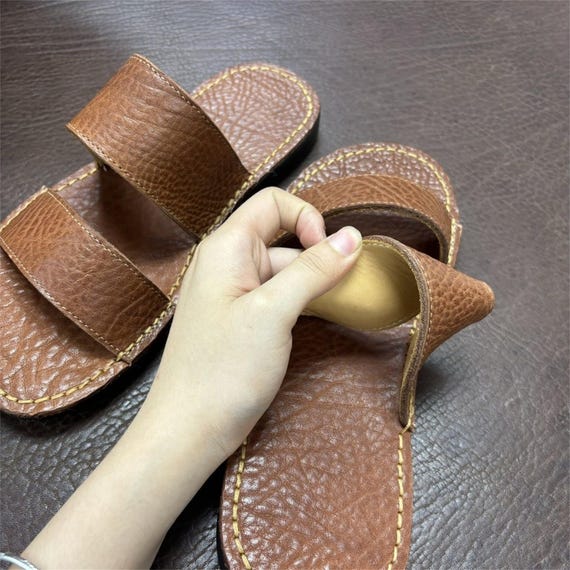 Bison Leather Hand made Mechanical Slippers Etsy