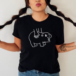 Maglietta divertente con ippopotamo pigmeo: maglietta con grafica di animali umoristici