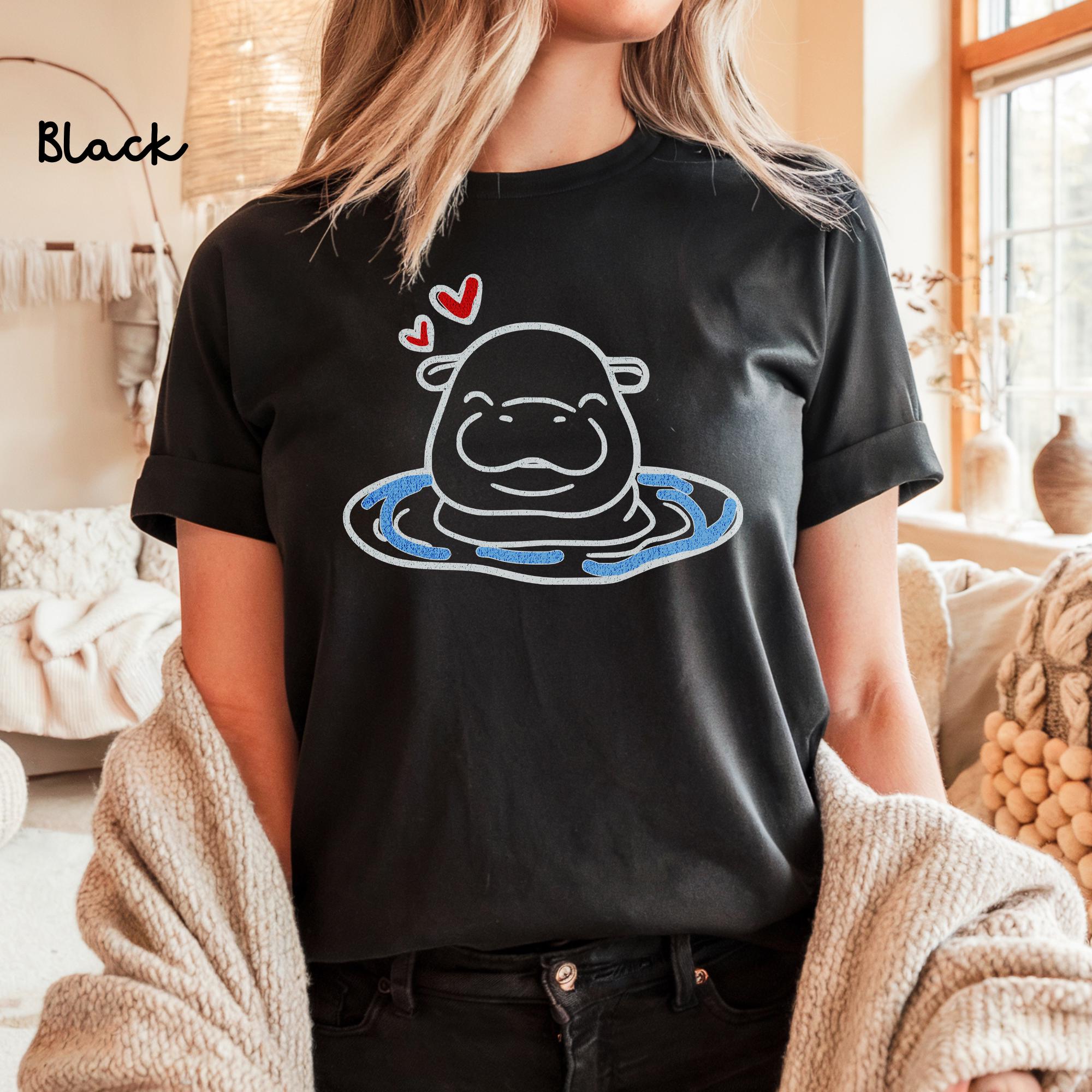 Valentine Hippo T-shirt, Cute Animal Lover Tee, Teacher Gift