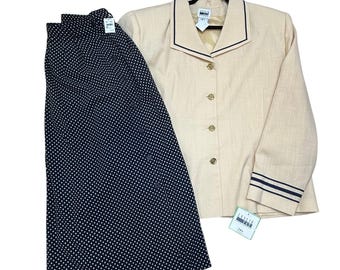 Leslie Fay Vintage Blauer Star Print Rock Blazer Blazer Größe 40