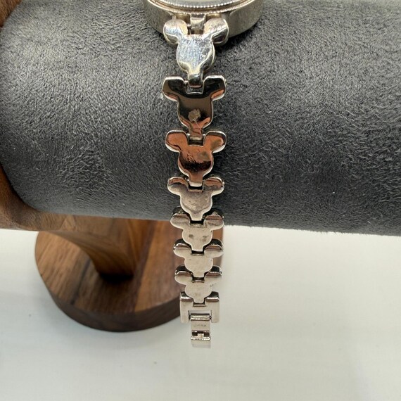 Disney Silver-tone Mickey Mouse Crystal Link Bracelet Watch Disney Time Works Mickey Mouse Silver Tone Rhinestone Link  main image 4
