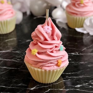 Handmade Cupcake Candle, Whipped Cream Soy Wax, Scented Dessert Candle