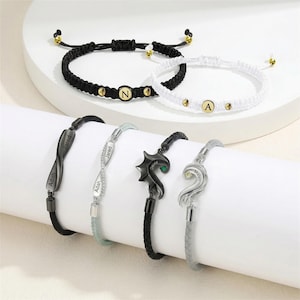 Juego de pulseras personalizadas para pareja, pulseras a juego con nombre personalizado e infinito, regalos para él/ella, regalo para pareja, regalos para esposo