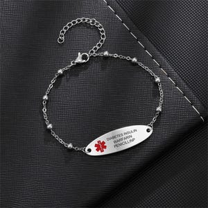 Personalized Medical Alert Bracelet for Women, Autism, Dementia, Diabetic, Medical ID Bracelet,Medical Jewelry,Gifts for Mom,Gifts for Her