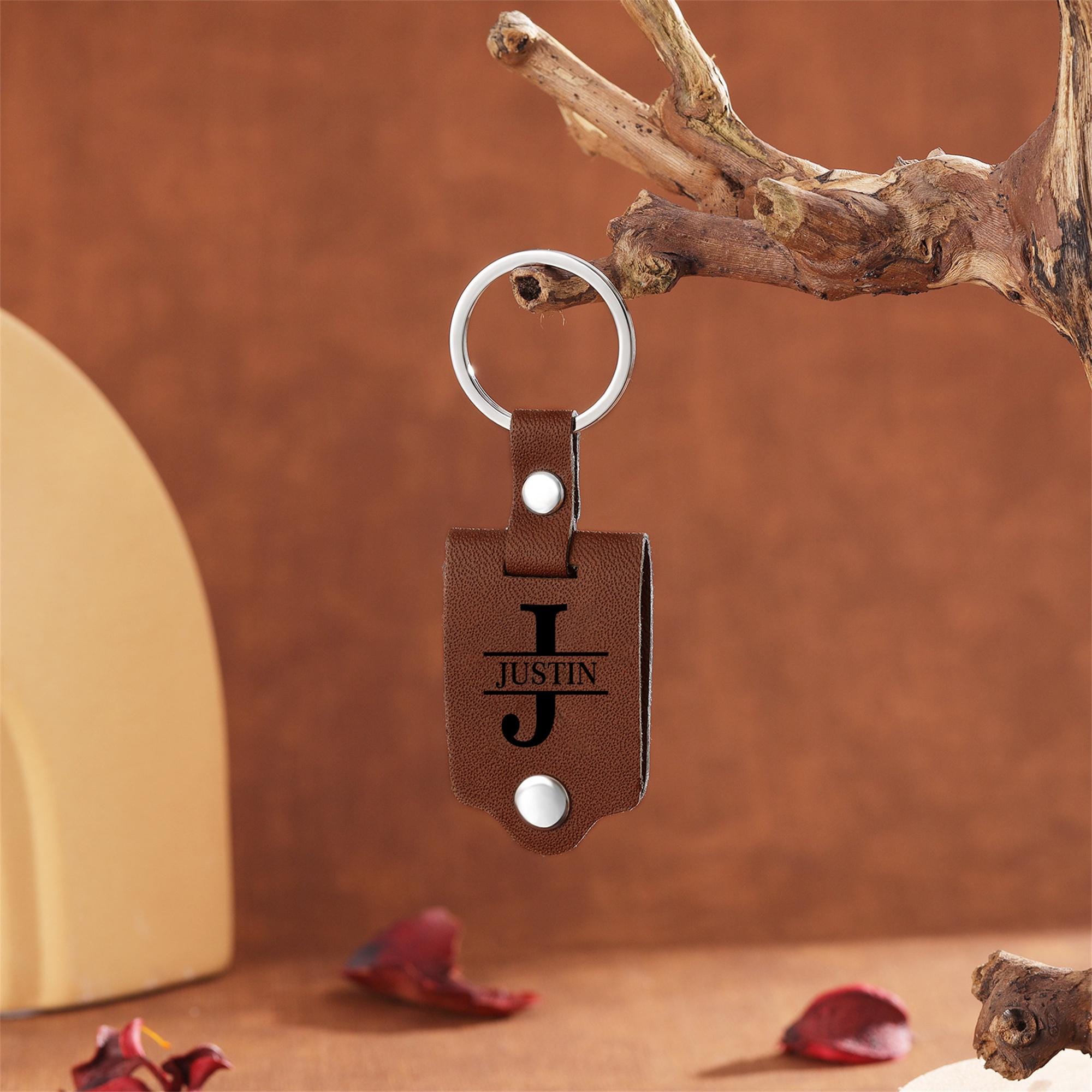 Personalized Mens Leather Photo Keychain,custom Picture Keychain ...